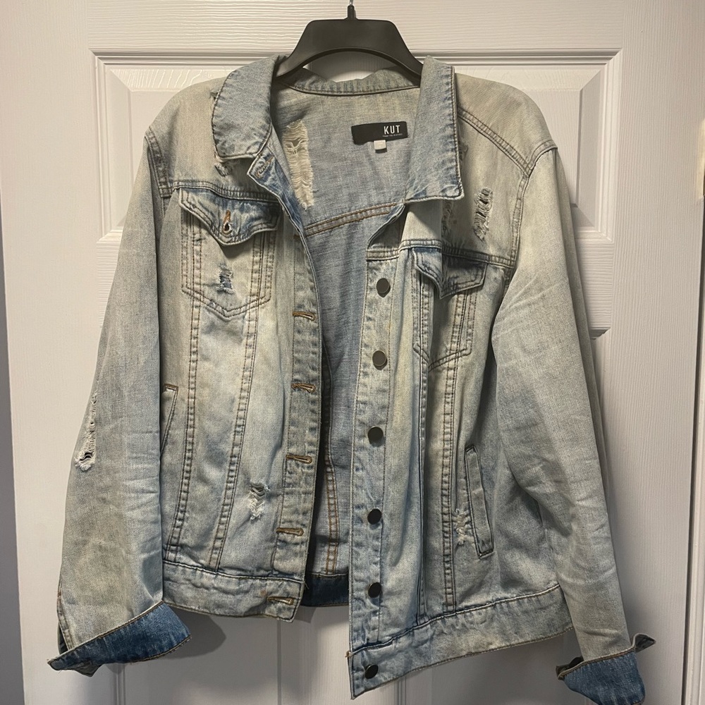 Kut from the kloth distressed jean jacket